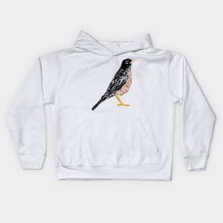 American Robin Litho edit Kids Hoodie